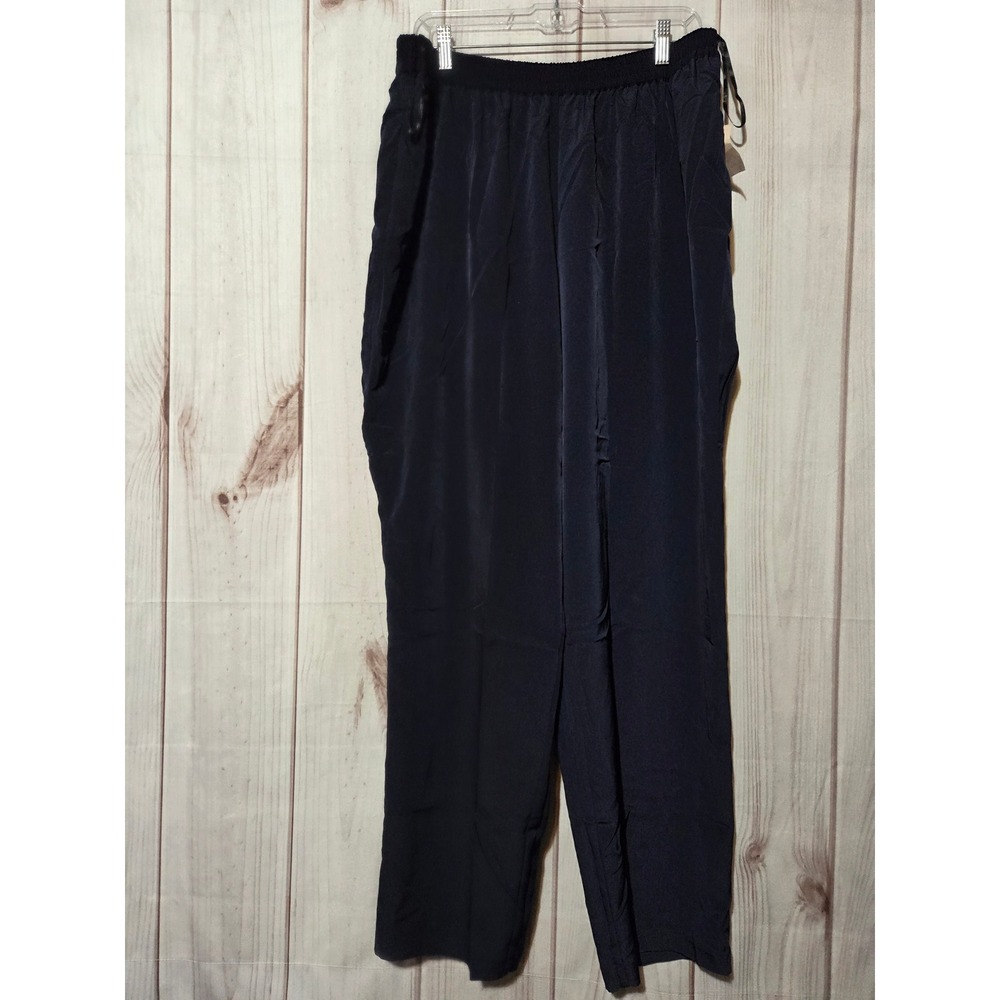 Dress Barn Navy Blue Polyester Wide Leg Elastic Waist Pants Size 18Wโ